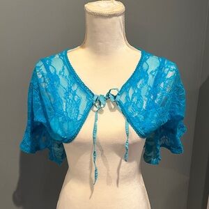 Urban Outfitters Blue Lace Bolero Shrug Size Medium